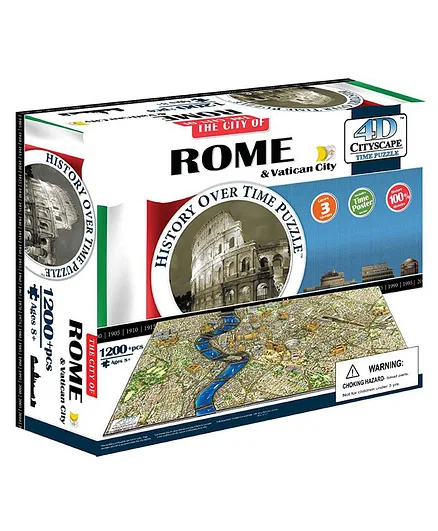 4D Cityscape Rome Jigsaw Puzzle - Interactive Educational Skyline with 1200+ Pieces, Ages 8 Years+