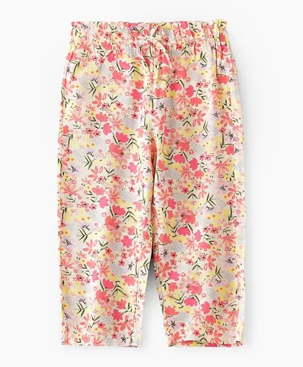 Jelliene Viscose All Over Floral Print Bow Detailed Pants - Multi Color