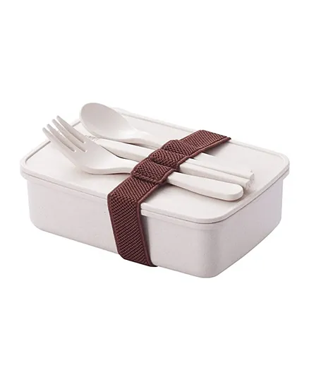 Star Babies Kids Eco-Friendly Lunch Box Set with Cutlery - Cream