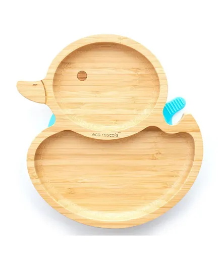 Eco Rascals Bamboo Duck Suction Plate - Green