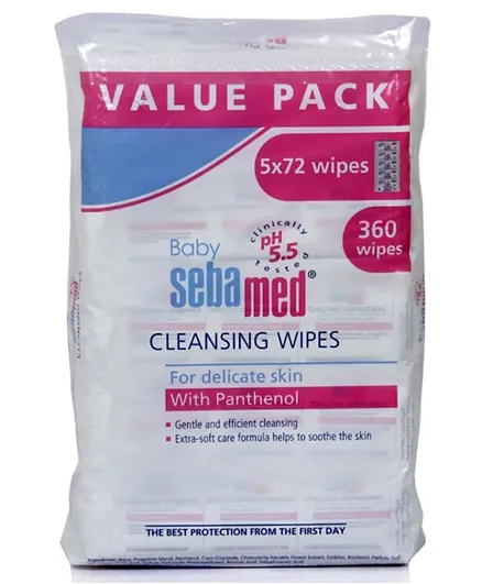 Sebamed Baby Wet Wipes Value Pack of 5 - 360 Pieces