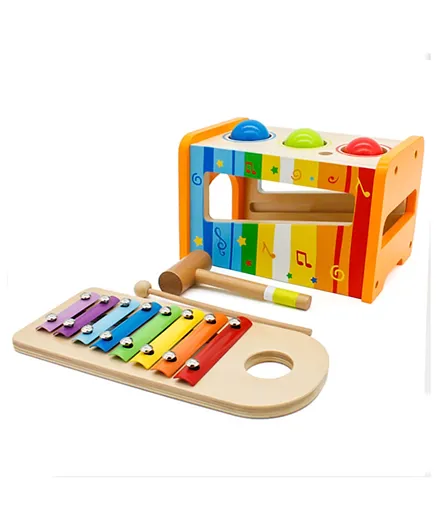 إكسيليفون خشبي مع 8 لعبة طرق صغيرة ملونة من ليتل انجيل – متعدد الألوان