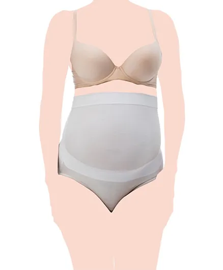 Relax Maternity 5150  Silver Fibre Over the Bump Maternity Knickers - White