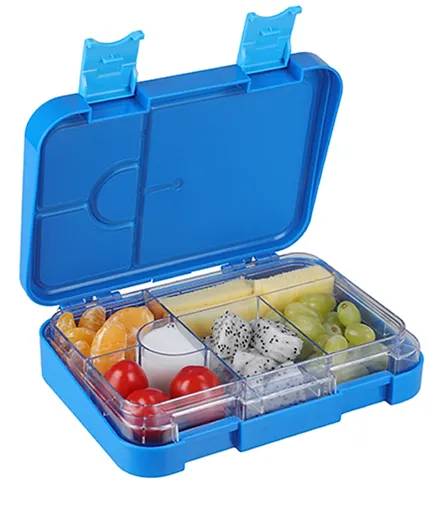 صندوق غداء صغير للوجبات الخفيفة بينتو من بونجور 6/4 أقسام - أزرق رجل الفضاء