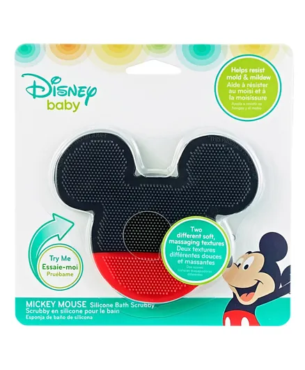The First Year Mickey Bath Scrubbie Mickey Mouse Print - Red Black