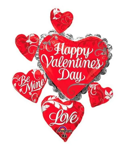 Qualatex Valentine's Heart Shape Foil Balloon - Red