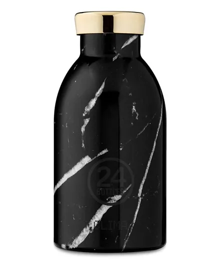 24 بوتلز زجاجة ماء ستانلس ستيل معزولة بجدار مزدوج - 330 مل - مرمر أسود