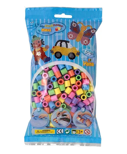 Hama Maxi Beads Pastel Mix - 500 Pieces