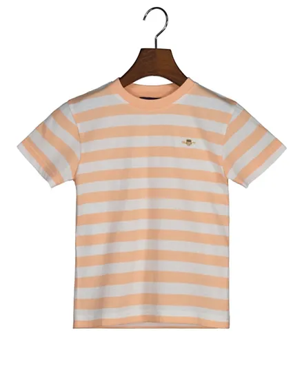 Gant Striped T-Shirt - Peach & White