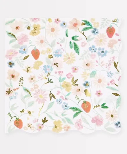 Meri Meri Elegant Floral Large Napkins - 16 Pieces
