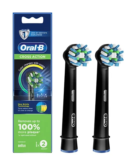 Oral-B EB50BRB-2 Cross Action Replacement Brush Head Black - Set of 2