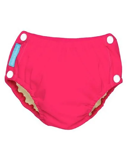 Charlie Banana Reusable Easy Snaps Swim Diaper Fluorescent Large - Hot Pink