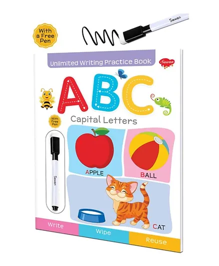صوان - كتاب تدريب الكتابة بلا حدود للحروف الأبجدية الكبيرة ABC - إنجليزي