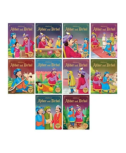 Witty Stories Of Akbar And Birbal Collection Of 10 Books Illustrated Humorous Stories  - English