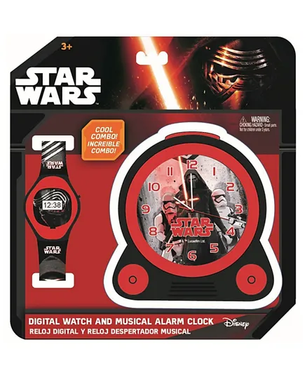 Lucas Star Wars Gift Set Watch And Alarm Clock - Red