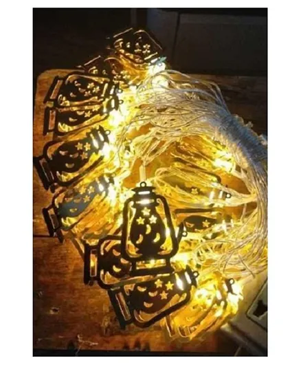 Hk Eid Party Battery Oprated Lantern Figure LED Lights - Yellow