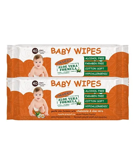 Palmer's Baby Wipes Twin Value Pack - 40 Pieces