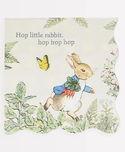 Meri Meri Peter Rabbit In The Garden Small Napkins - 16 Pieces