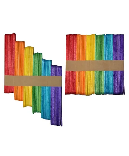 آرت آند كرافت - عبوة آيس كريم وعصا المصاصة الملونة، بها 100 قطعة - متعددة الألوان