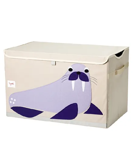3 Sprouts Toy Chest Walrus - Beige Purple