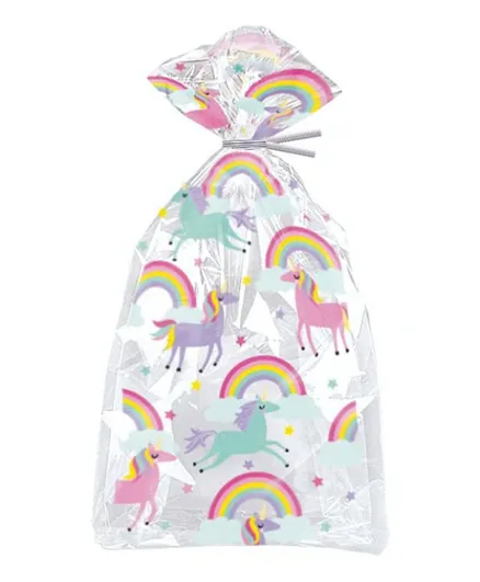 Unique Unicorns and Rainbows Cello Bags Pack of 20 - Multicolor