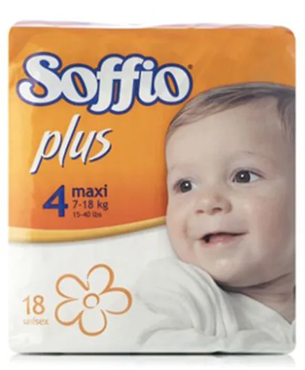 Soffio Plus Soft Hug Parmon Diapers Size 4 - 18 Pieces