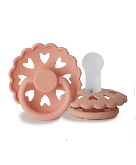 FRIGG Fairytale Silicone Baby Pacifier 1-Pack Pretty in Peach - Size 1