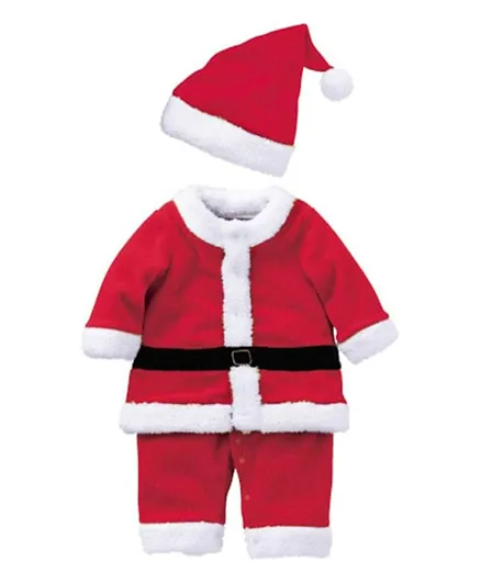 Brain Giggles Santa Claus Costume with Hat and Santa Costume and belt – Red/White