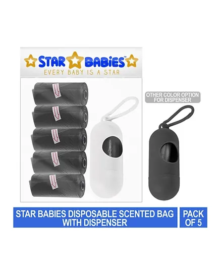 Star Babies Pack of 10 Scented Bags with Dispenser - Black