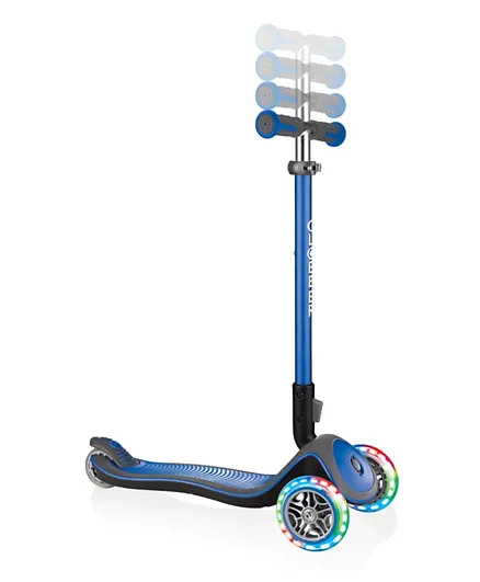 Globber Elite Deluxe Scooter With Lights -Navy Blue