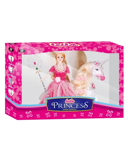 Power Joy Leila  Princess & Magic Pegasus Doll - 30 cm