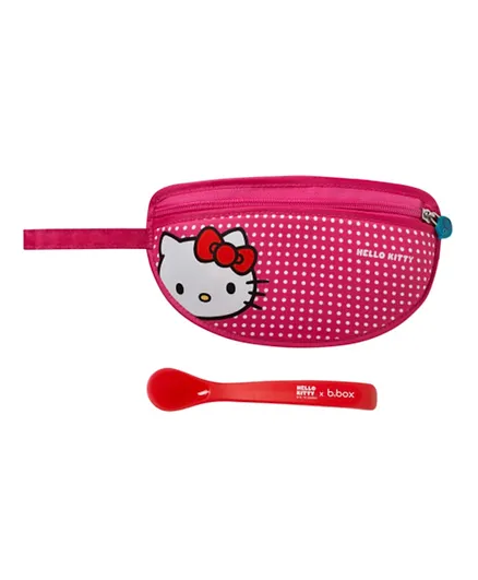 b.box Hello Kitty Travel Bib + Spoon - Pop Star