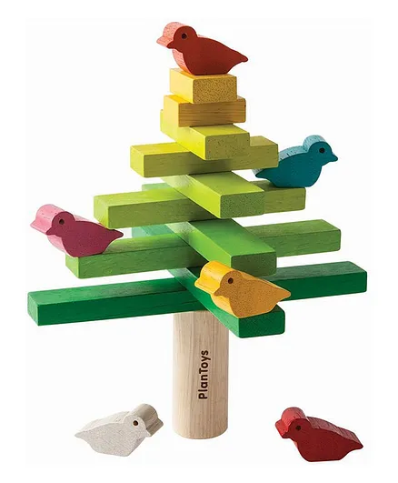 Plan Toys Wooden Balancing Tree Multicolour - 17 Pieces