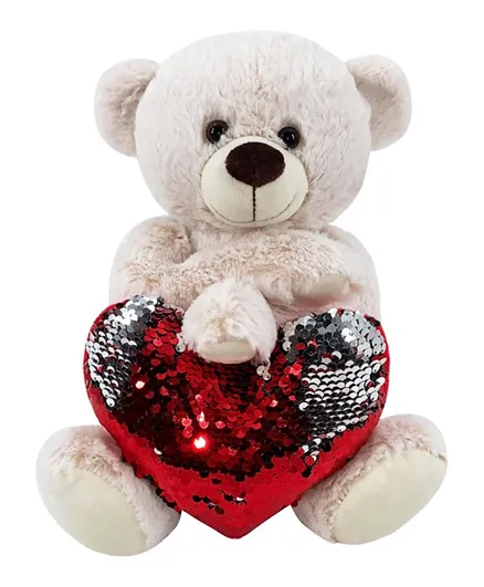 Party Magic Valentine Plush Bear with Sequins Heart