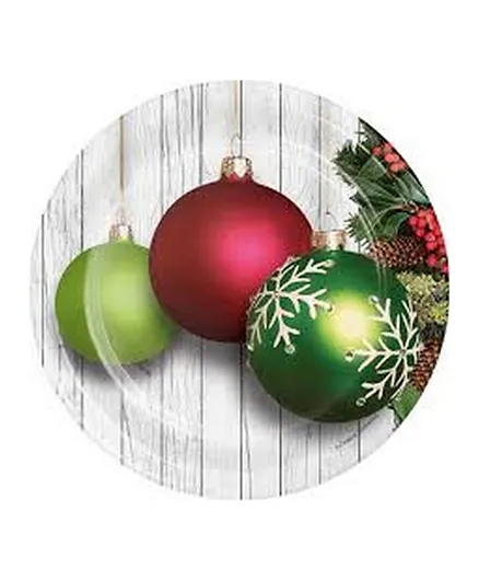Creative Converting Christmas Ornaments Luncheon Plates - 8 Pieces