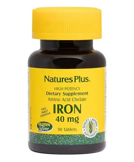Natures Plus Iron 40 mg Biotron Amino Acid Chelate - 90 Tablets