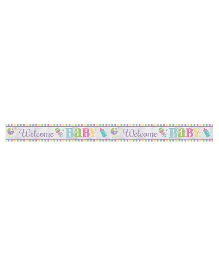 Party Centre Baby Neutral Foil Banner Bunting - 762 cm