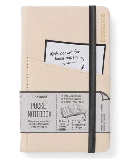IF Bookaroo Pocket Notebook A6 Journal - Cream