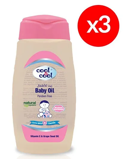 Cool & Cool Baby Oil Pack of 3 - 250mL (Each)
