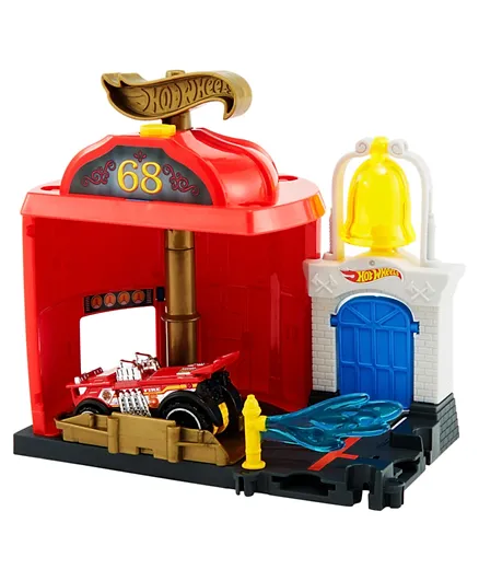 Hot Wheels City Downtown Fire Station Playset FRH29 - Multicolor