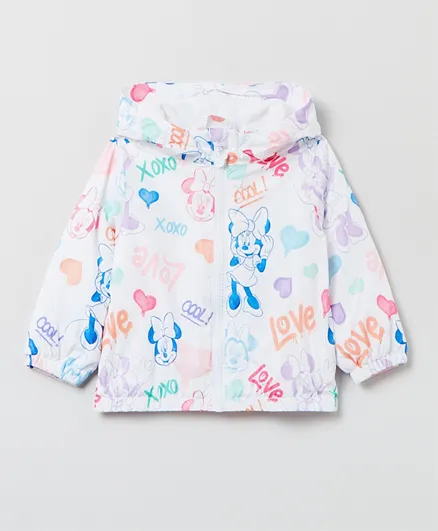 OVS Minnie Mouse All Over Printed Jacket - White