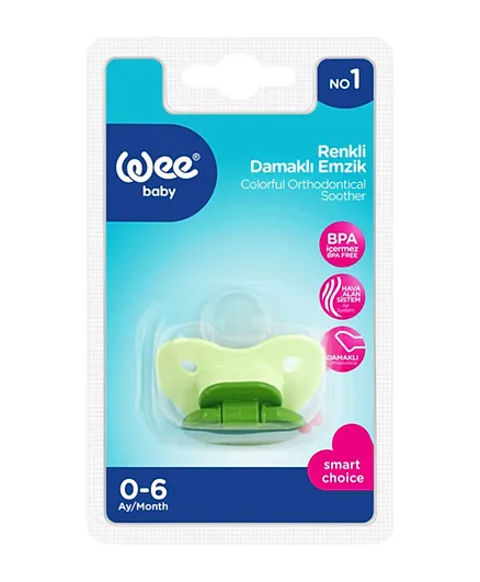 Wee Baby Opaque Body Colourful Orthodontic Soother - Green