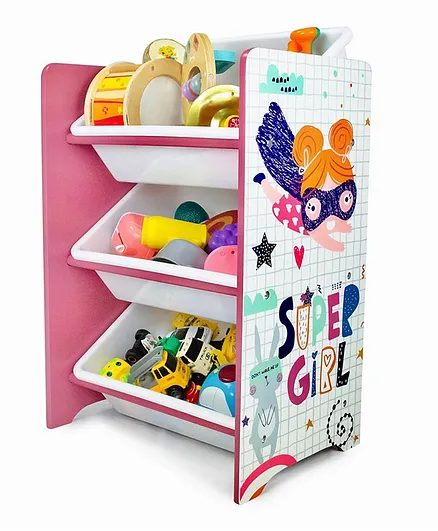 Home Canvas Super Girl Toy Storage Organizer Set