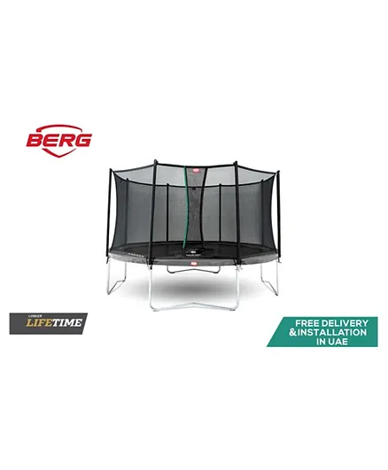Berg Champion Green Trampoline plus Safety Net Comfort - 14 Feet