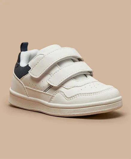 LBL by Shoexpress Hook & Loop Closure Textured Sneakers - White
