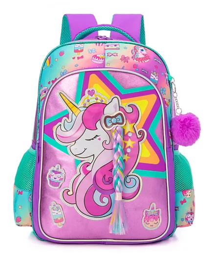 Eazy Kids School Bag Lunch Bag Activity Bag & Pencil Case Unicorn Pink - 17 Inches