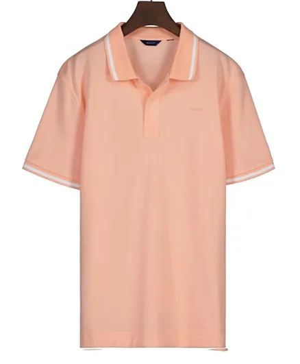 Gant Logo Pique Polo Shirt - Peach