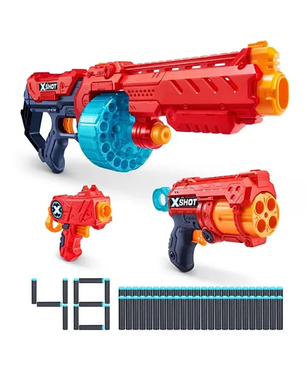 إكس-شوتز - مجموعة مسدسات - 3 قطع مع سهام رغوية - متعدد الألوان