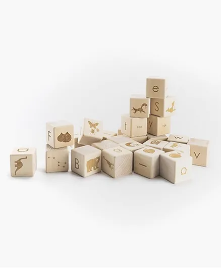 Sabo Concept Wooden English Alphabet Block Set - 26 Pieces