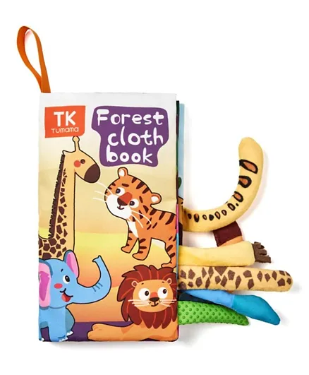 توماما تويز كتاب قماشي بذيل للأطفال بتصميم الغابة - إنجليزي